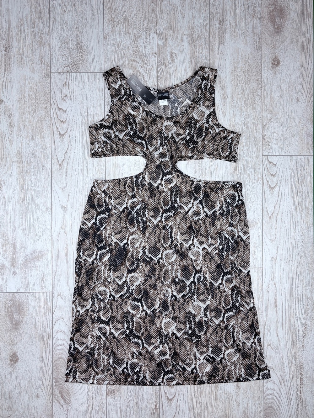 Cover Me Size XL Snake Print Side Cutout Tank Dress